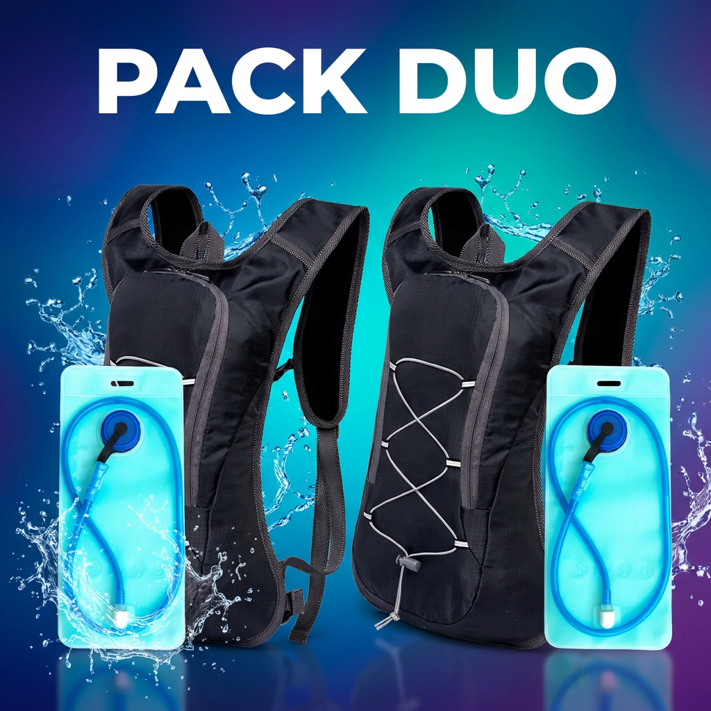 Oferta Pack Duo – dos mochilas de hidratación con bolsas de agua de 2L